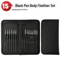 Ultra-Fine Art Liner Pens Set: 15-Piece Watercolor, Gouache, Acrylic & Oil Painting Kit with Wolf Hair Brushes and Cloth Packaging juoda