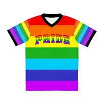 Vyrai Moterys Futbolo Marškinėliai Vaivorykštės Pasididžiavimas LGBTQ Dizainas Džersis Trumpomis Rankovėmis Vasaros Gatvės Apranga Laisvi V formos Kaklu Madingi Grafiniai T-marškiniai Viršus XXS