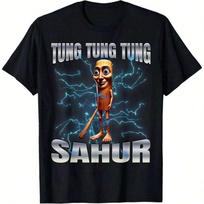 Cotton Unisex Tung Tung Tung Sahur T-Shirt Women Graphic Shirts,Mens Clothes,Graphic Tees Men,Graphic S įvairiaspalvis