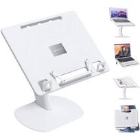 Oatsbasf Portable Laptop Stand Multi Function Notebook Tablet Lap Desk For Macbook Air Pro Bed Room Reading Holder for iPad balta