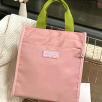 Nylon Cooler Lunch Bag Waterproof Student Book Bag Portable Camping Handbag  Outdoor rožinė