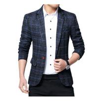 Mada Vyrams Languotas Atvartas Slim Fit Švarkas Palto Vienas Sagos Verslo Kostiumas XXL mėlyna
