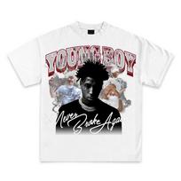 Youngboy Custom Never Broke Again Grafiniai Marškinėliai Aukščiausios Kokybės Sunkūs MASA Marškiniai Vyriški Streetwear Harajuku Y2K Viršutiniai Drabužiai S