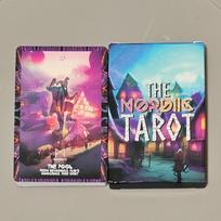 Šiaurės Tarot kortų kaladė, 22 kortos su runų simboliais, atmosferiški fantazijos meno kūriniai būrimui ir dvasiniam augimui 10*6.5cm mėlyna