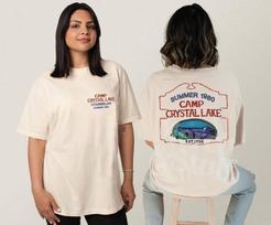 Stovyklos Crystal Lake marškinėliai Vintage 80s Jasono siaubo filmo grafinis marškinėlis Dydis S-4XL Unisex marškinėlis XXXXL