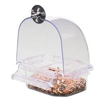 Clear Plastic Food & Water Dispenser Bowl for Bird Cage Drawer Design Easy Use 1 white