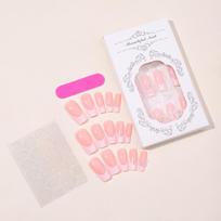 Popular press-on nails: French style with heart-shaped pearls, 3D bowknot, manicure nails XD-93-43