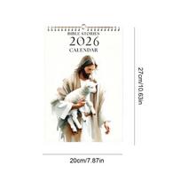 2026 Sieninis kalendorius 2026 Krikščioniškas kalendorius Kabinamas planuoklis Sieninė dekoracija Kasdieniam planavimui Namai Darbo vieta Klasė Bendrabutis balta