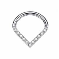 316L chirurginio plieno atidaromas ašaros formos segmentinis žiedas Septumo nosies Clicker Auskaras Lūpų Labret Ausies kremzlės Daith Helix Auskaras 1.2x8mm