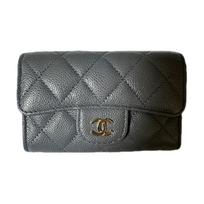 Chanel AP0214 Classic Flap Wallet Matelasse Caviar Leather Dark Beige Gold Hardware AP0214-B10583-NR652 Box(Basic Set+Box)
