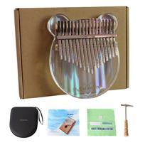 Rainbow Crystal 17-Key Acrylic Bear Kalimba - Colorful Transparent Thumb Piano