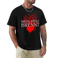 Mein Herz Brennt T-Shirt Oversized T-shirt Oversized T Shirt Black T Shirt Mens Graphic T-shirts Hip Hop S įvairiaspalvis