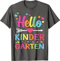 Hello Kindergarten Team Kinder School Child Gift Unisex T-Shirt S įvairiaspalvis