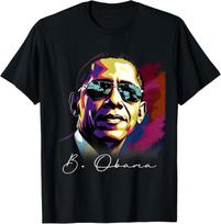 Baracko Obamos Ketvirtojo liepos portretas Unisex marškinėliai S įvairiaspalvis