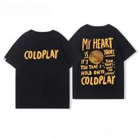 Classic Coldplay Summer Men's and Women's Short-sleeved T-shirt Rock Punk High Street Retro Hip Hop Streetwear Oversized Tshirt Casual Clothing S įvairiaspalvis