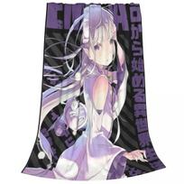 Rezero Emilia Flannel Throw Blanket for Sofa Bedding Lounge Bedspread xcm 100cm x 150cm