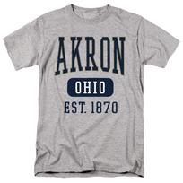University of Akron Adult T-Shirt Founded Date, Athletic Heather, S-5XL S įvairiaspalvis
