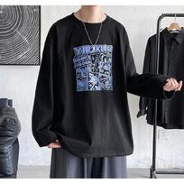 Vyriški marškinėliai ilgomis rankovėmis Raidiniai grafiniai raštai Madingi marškinėliai vyrams Vyriški drabužiai Laisvalaikio marškinėliai Vyras Vasaros Korėjos Retro 3XL balta