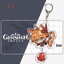 Genshin Impact Raktų pakabukas ZhongLi Klee Raiden Shogun Xiao Wendi LingHua Automobilio raktų pakabukai Moteriškos rankinės pakabukai Anime žaidimo raktų pakabukai skaidri