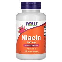 NOW Foods, Niacin, 500 mg, 100 Veggie Capsules