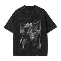 Baldwin IV Raupsuotasis Jeruzalės Karalius Drabužiai Skalbti Marškinėliai Vyrams Moterims Streetwear Hip Hop Marškinėlis Spausdinti Trumpomis Rankovėmis S