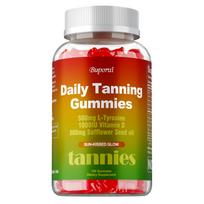 Blackening gummies contain a blend of L-tyrosine and vitamin D to promote the production of natural melanin. 100