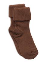 Mp Denmark - Wool Rib Baby Socks - Kūdikių kojinės - Ruda
