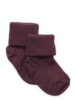 Mp Denmark - Wool Rib Baby Socks - Kūdikių kojinės - Burgundiška splava