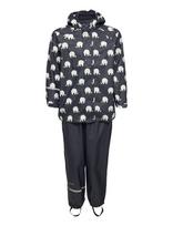 CeLaVi - Rainwear Set Elephant Aop - Pu - Lietaus drabužių komplektas - Mėlyna
