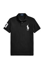 Polo Ralph Lauren - Custom Slim Fit Big Pony Mesh Polo Shirt - Marškinėliai trumpomis rankovėmis - Juoda