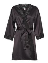 Lauren Ralph Lauren Homewear - Lrl Signature Lace Kimono Robe 97 Cm - Kimono - Juoda