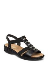 Rieker - Rieker Ladies' Sandals 64580-00 Black - Plokščiapadės basutės - Juoda
