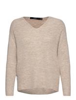 Vero Moda - Vmcrewlefile Ls V-Neck Blouse Noos - Megztinis - Pilka