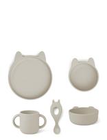 Liewood - Vivi Silicone Set - Vakarienės rinkiniai - Pilka