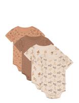 Pippi - Body Ss Ao-Printed (4-Pack) - Marškinėliai trumpomis rankovėmis - Marga / raštuota