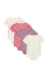 Pippi - Body Ss Ao-Printed (4-Pack) - Marškinėliai trumpomis rankovėmis - Marga / raštuota