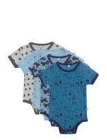 Pippi - Body Ss Ao-Printed (4-Pack) - Marškinėliai trumpomis rankovėmis - Marga / raštuota