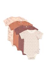 Pippi - Body Ss Ao-Printed (4-Pack) - Marškinėliai trumpomis rankovėmis - Marga / raštuota