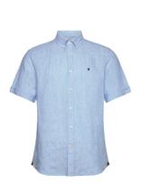 Morris - Douglas Linen Ss Shirt-Classic Fit - Marškinėliai trumpomis rankovėmis - Mėlyna