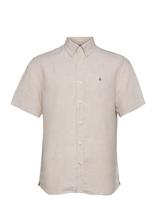 Morris - Douglas Linen Ss Shirt-Classic Fit - Marškinėliai trumpomis rankovėmis - Smėlio