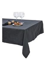 Gripsholm - Table Cloth Linen Blend White 145X250 - Staltiesė - Juoda