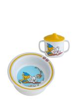 Rätt Start - Bamse, Bowl And Cup, White/Blue - Vakarienės rinkiniai - Geltona