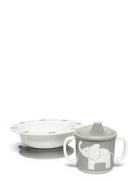 Rätt Start - Elephant, Bowl And Cup, Blue - Vakarienės rinkiniai - Marga / raštuota