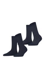 Esprit Socks - Fine Dot 2-Pack Sustainable With Pattern - Įprastos kojinės - Tamsiai mėlyna