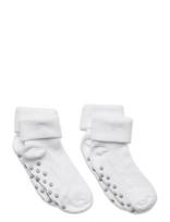 Minymo - Baby Rib Sock W. Abs (2-Pack) - Neslystančios kojinės - Balta