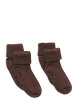 Minymo - Baby Rib Sock W. Abs (2-Pack) - Neslystančios kojinės - Ruda