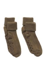 Minymo - Baby Rib Sock W. Abs (2-Pack) - Neslystančios kojinės - Žalia