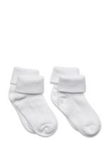 Minymo - Baby Rib Sock W. Fold (2-Pack) - Kūdikių kojinės - Balta