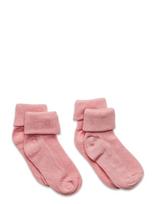 Minymo - Baby Rib Sock W. Fold (2-Pack) - Kūdikių kojinės - Rožinė