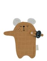 Fabelab - Pacifier Cuddle - Bear - Ochre - Čiulptuko segtukas - Oranžinė
